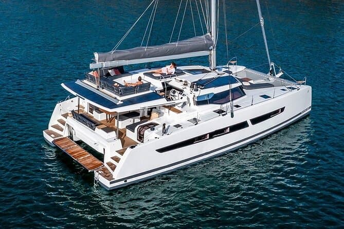 Semi-Private Brand-New Catamaran Cruise in Mykonos with Meal, Drinks & Transport - 1